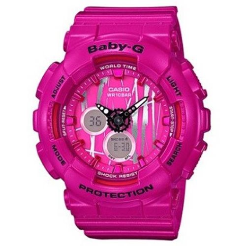 Casio Baby-G Scratch Pattern Vivid Pink Watch - BA-120SP-4A