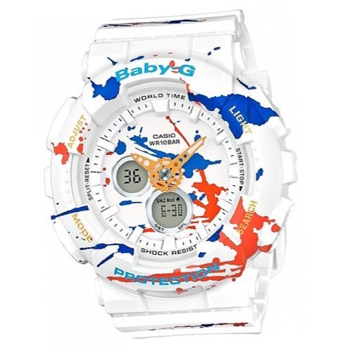 Casio Baby-G Splatter Pattern White Watch - BA-120SPL-7A