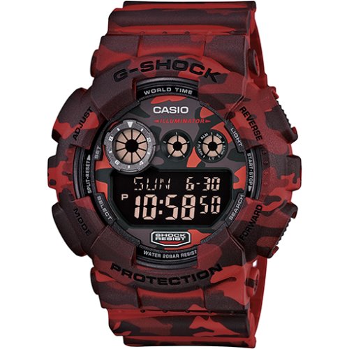 Casio G-Shock Camouflage Army Digital Red Watch - GD-120CM-4