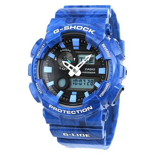 Casio G-Shock G-Lide Marble Blue Watch - GAX-100MA-2A