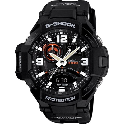 Casio G-Shock Gravitymaster Black-Orange Watch - GA-1000-1A