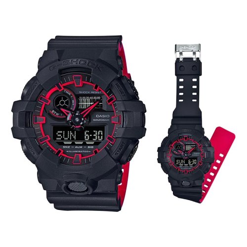 Casio G-Shock Layered Neon Red Color Watch - GA-700SE-1A4