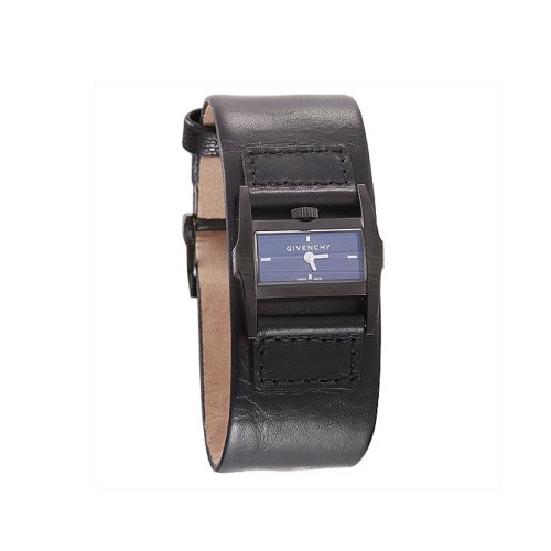Givenchy Black Leather Strap Watch