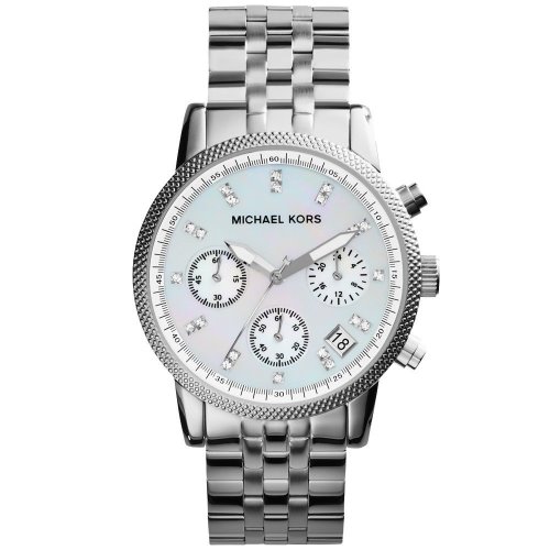 Michael Kors Chronograph Mother of Pearl Crystallized Dial Women Watch MK5020