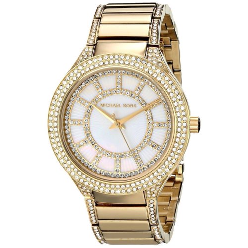 Michael Kors Kerry Mother of Pearl Dial Gold Tone Crystallized Women Watch MK3312