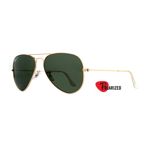 Ray Ban Aviator Gold Frame, Natural Green Polarized Lens, RB3025 001/58 Size 58