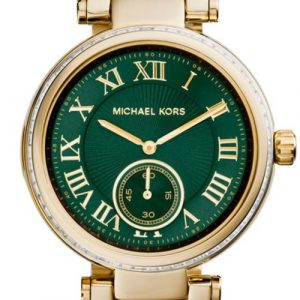 Michael Kors Skylar Emerald Green Dial Gold Tone for Women, MK6065