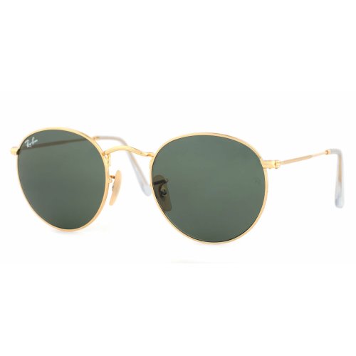 Ray Ban Round Frame, Green Classic Flash Lenses, RB3447 001 50-21