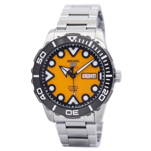 SEIKO 5 SPORTS ORANGE DIAL DIVER WITH NEW 24-JEWEL AUTOMATIC MOVEMENT  SRPA05 | cooclos