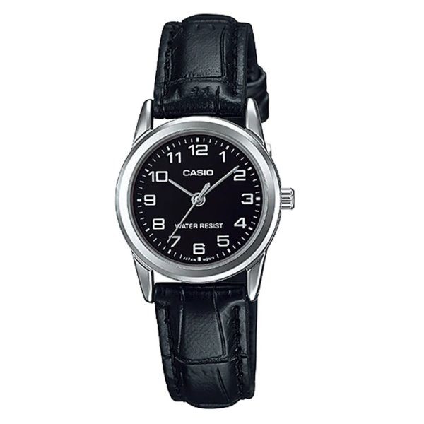 Casio Black Leather Watch LTP-V001L-1BUDF